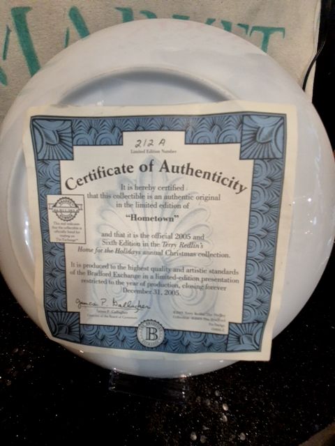 Silver Border Terry Redlin "Hometown" Home for the Holidays Collection Plate, 9.25"