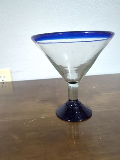 Hand blown glass Martini glass