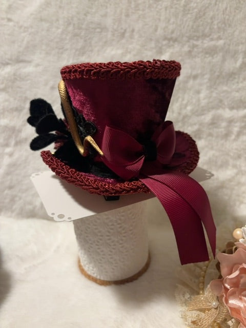Burgundy MysticalCreationsByMaira Snake mini top hat