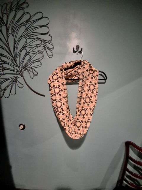 Tan w/Black design Bathing Suit Coverup/ misc scarf
