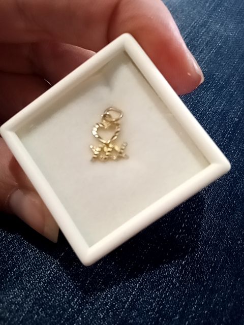 14k gold xxx heart pendant