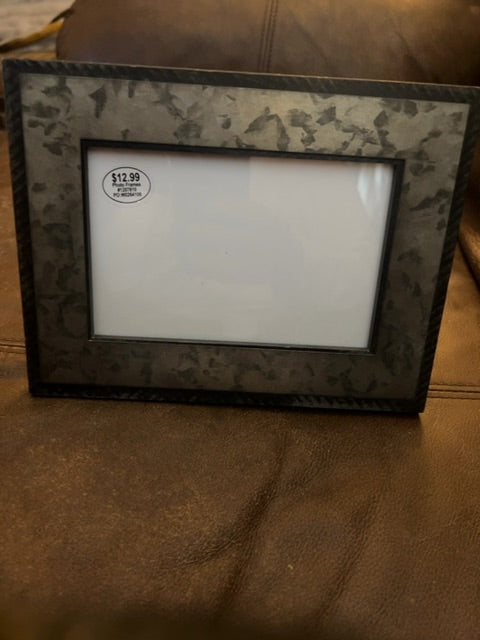 Metal and wood picture frame