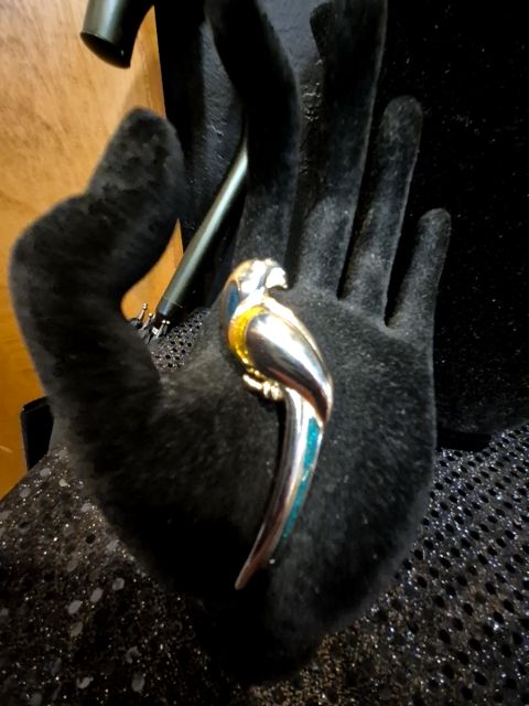 Gold Bird Brooch, 2.75"