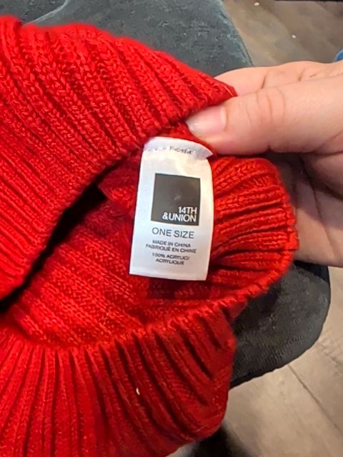 Red knit hat