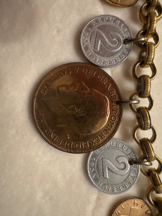 Coro Coin Charm Bracelet
