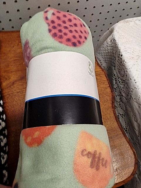 Mint green, orange, pink, maroon Main Stay Fleece Throw Blanket, Small