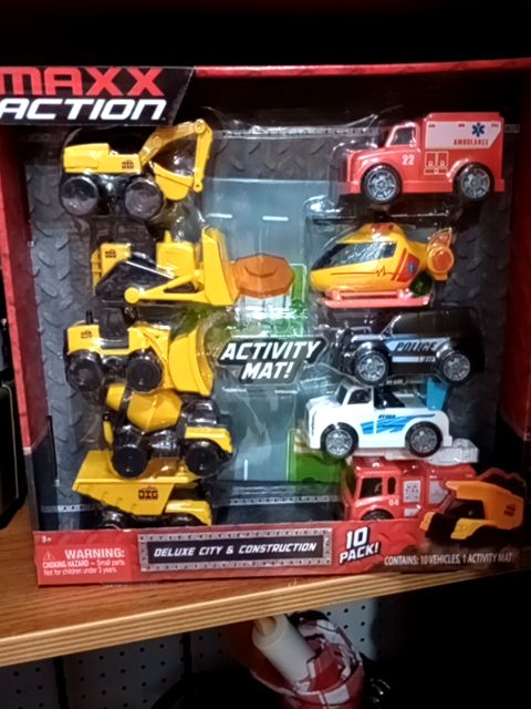 Maxx Action 10pk city & construction vehicle set