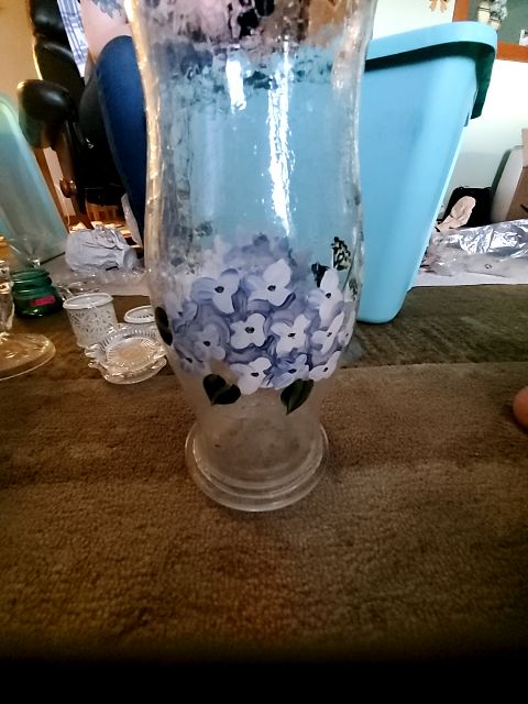 Hurricane vase handpainted