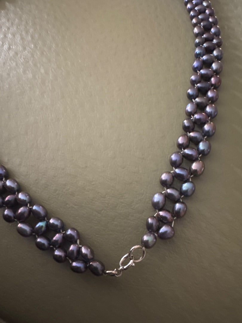 Black fresh water pearl choker. . Jewelry