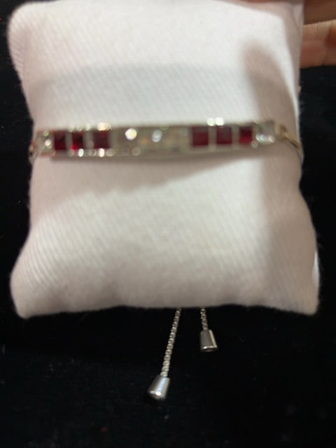 Silver and red Bracelet