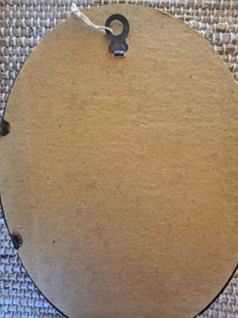 Antique art- river camp - oval, 9" x 6.75"