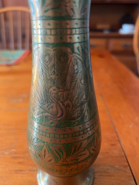 Vintage India Brass Bud Vase - 7.5"
