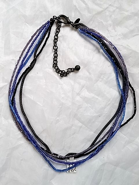 Blue Beaded multi-strand necklace