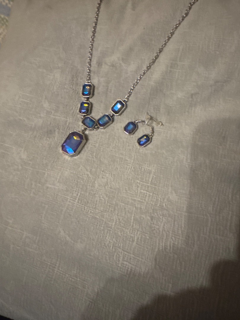 Square Blue Stone Set