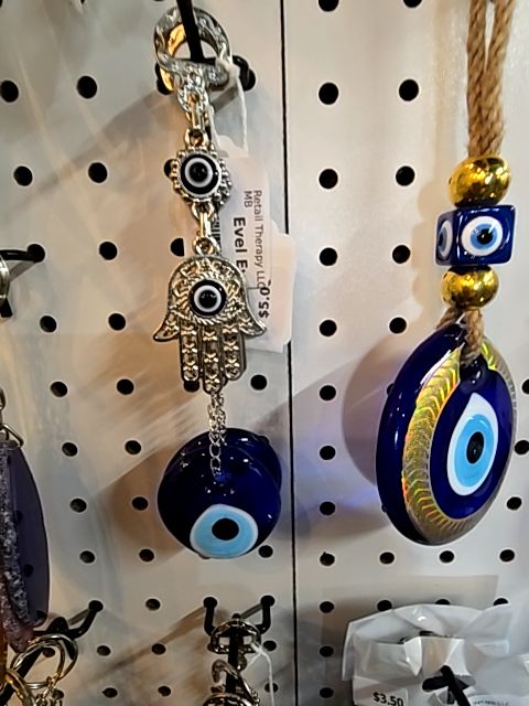 Tiny Hansa Hand Glass Evil Eye 6.5 inch