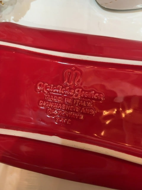 Red Italian ceramic tray/platter
