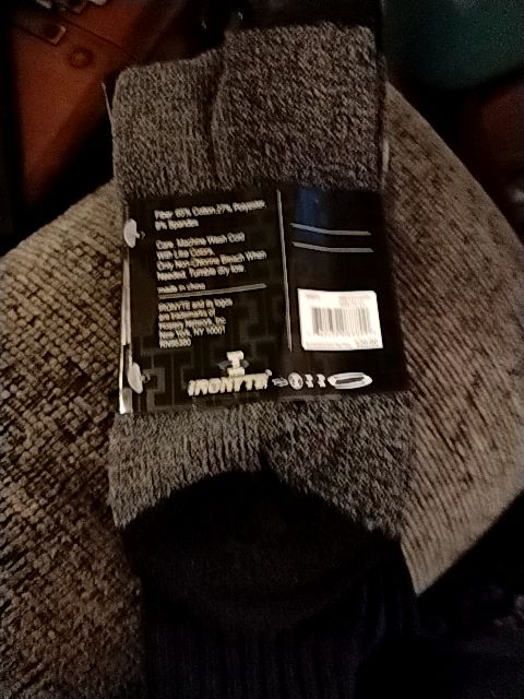 Gray & Black Multi Hello Outdoors Men's Warm Socks, Shoe SZ 6-12