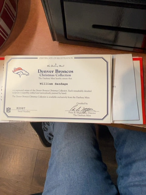 Danbury Mint Broncos Christmas santa