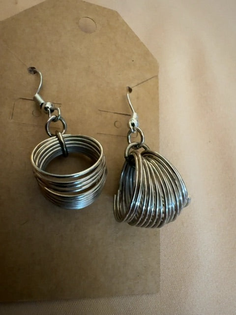 Slinky silver tone earrings