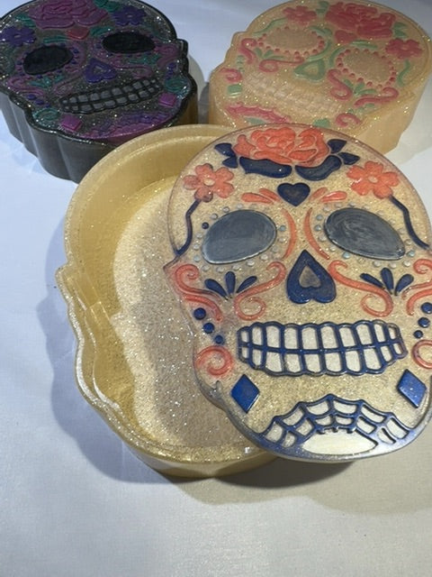 Multi Colored Luminous Creations trinket box, 7X5 inches