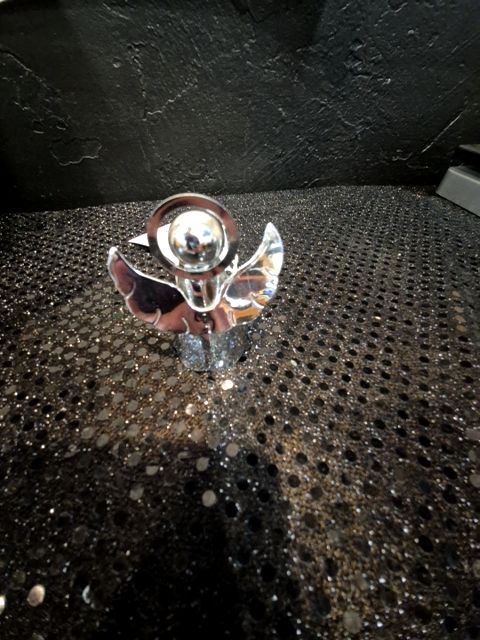 Silver, Metal Angel Figurine, 2.25" × 2.5"