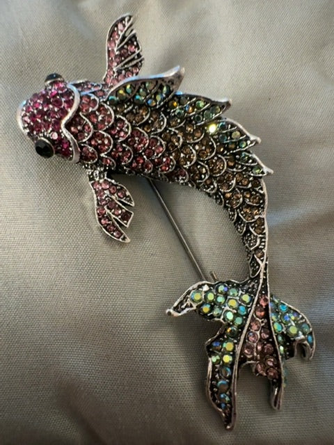 Large koi fish brooch