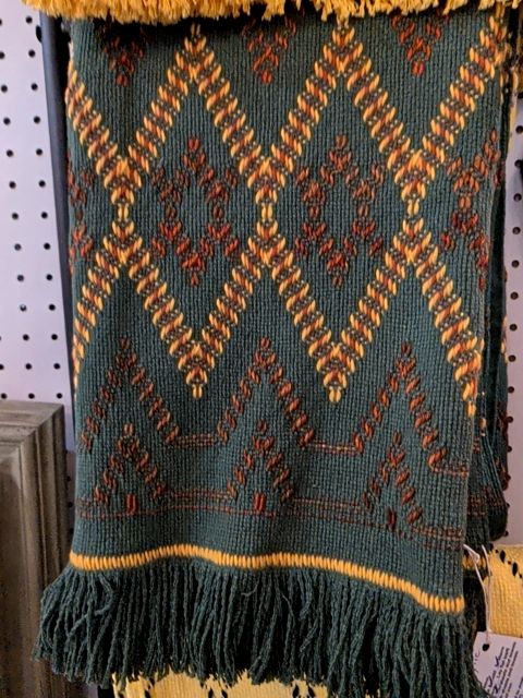 tan/multi Swedish Weaving, Throw