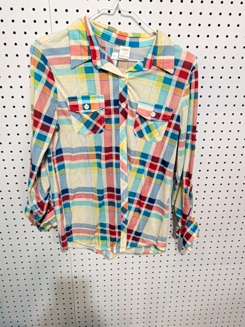 Plaid long sleeve size L