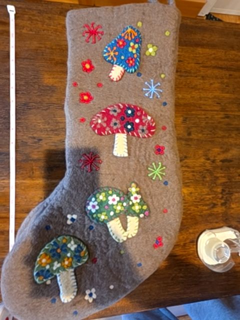 Christmas Stocking Felted Mushrooms
