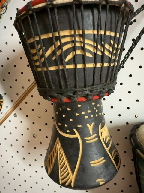 Black African made Hand Drum, Medium