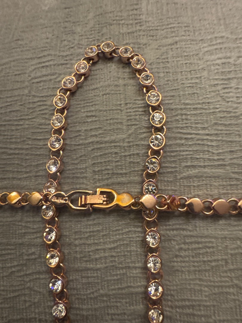 Rose gold, CZ, long necklace