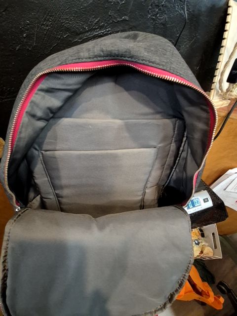Black/Charcoal Hedgren Backpack, 12" × 5" × 17.5"