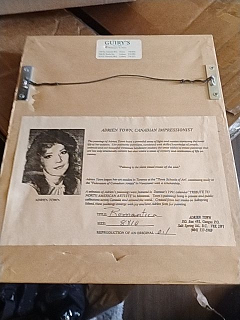 Green/light floral Adrien Town "Romantica" painting/Pic, 8 X 10