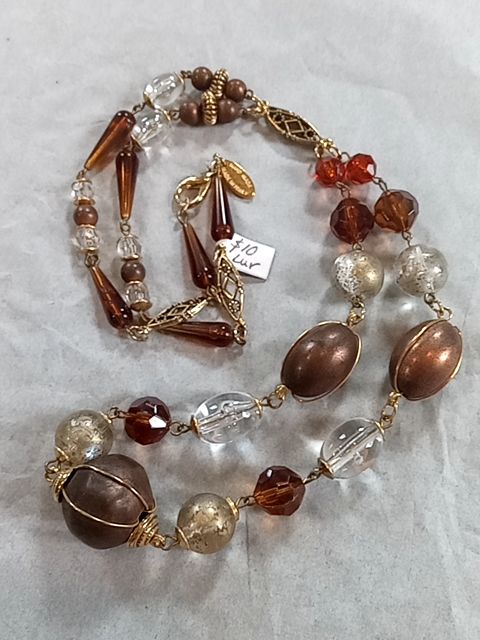 Brown Express Beaded necklace
