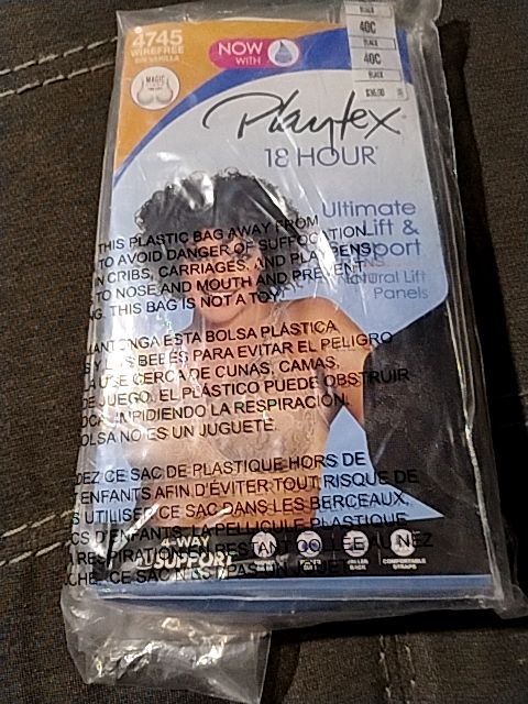 Black Playtex Clothing/Bra, 40 C
