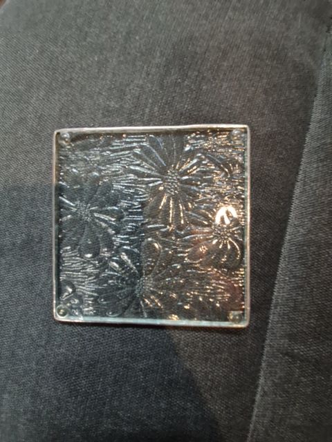 Pressed Glass Flower Coasters, 4"