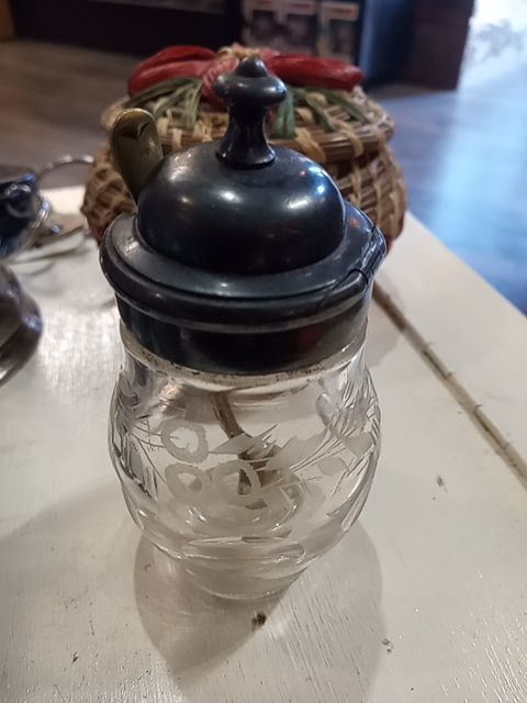 Vintage mustard jar w/ spoon