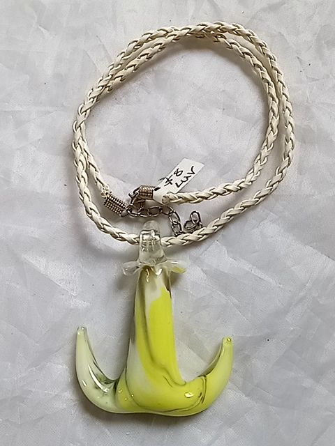Yellow  Glass anchor necklace