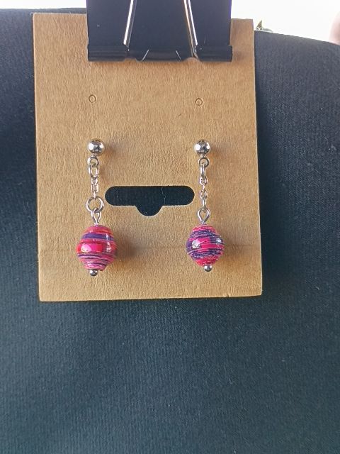 Pink and blue Designs by Raven Dangel Post Earings