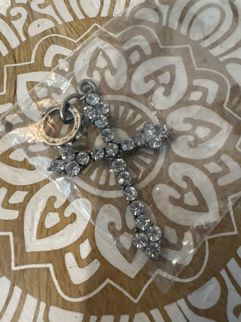 Faux Dimond cross charm