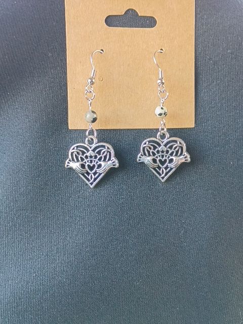 Silver with Dalmatian Stone Designs by Raven Dangle Hook Earings