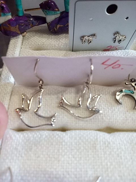 Sterling dove earrings