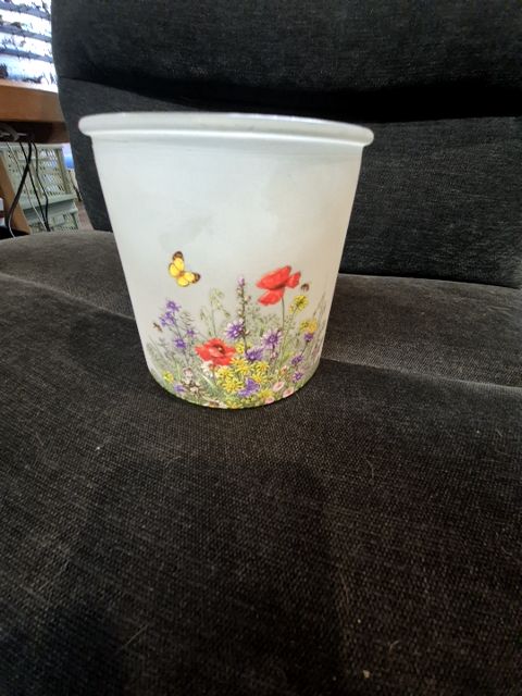Frosted Glass Vase, 4.75 inch Diam