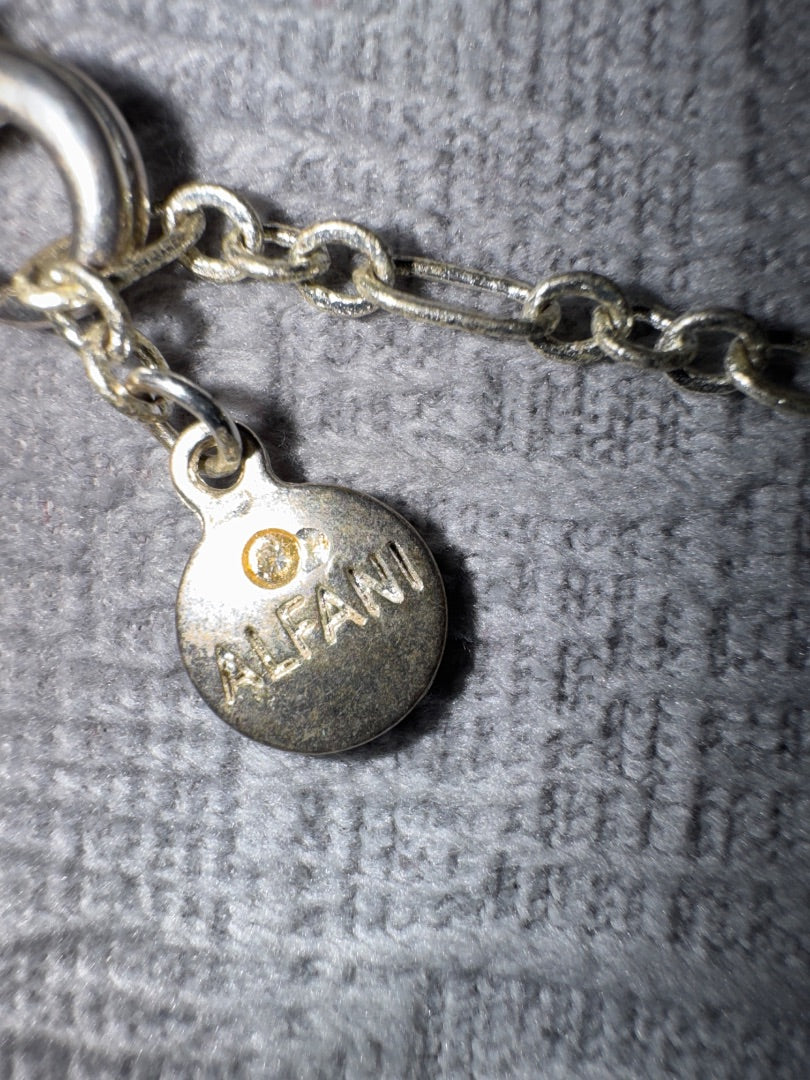 Silver tone and black Alfani Alfani chicken, silver and black dangles