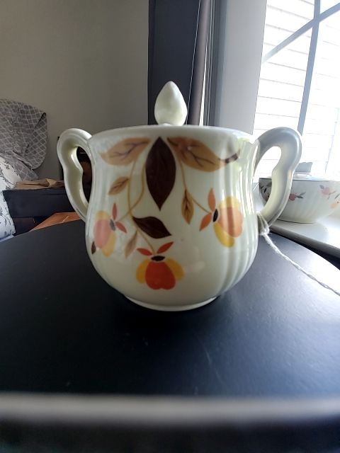 Autumn leaf Halls superior china Covered sugar bowl