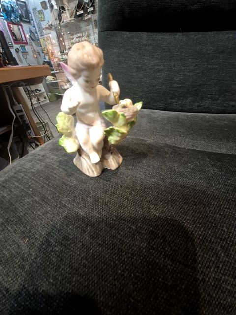 Set Of 2 Lefton Hand Painted Angel W/ Arrow