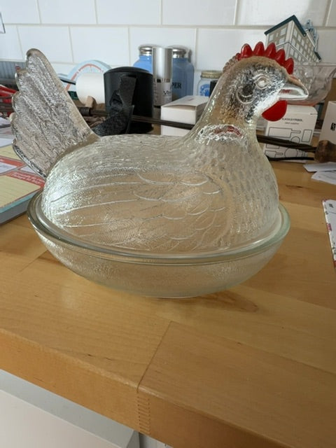 Indiana glass Hen on Nest
