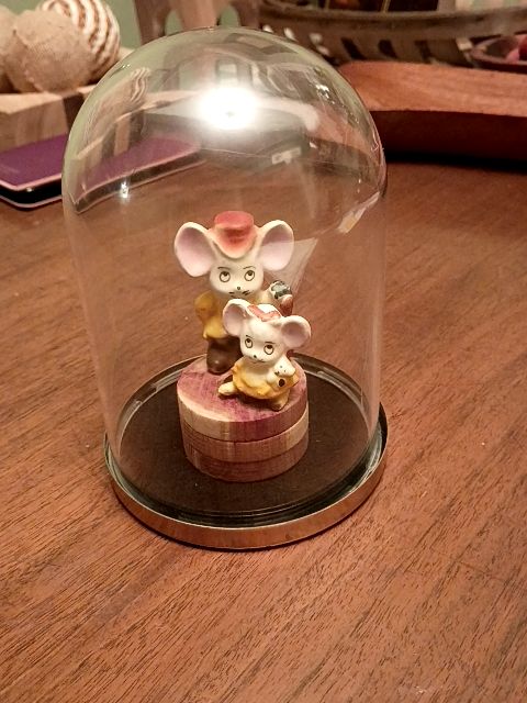 Vintage 1950's Cloche Mouse Figurines