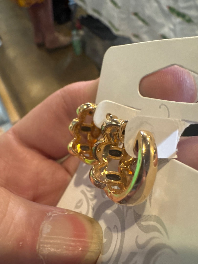 Sapphire gold plate earring