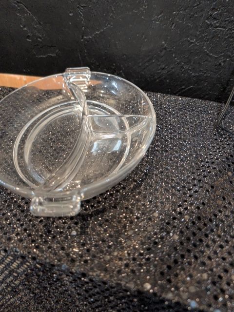Divided glass dish